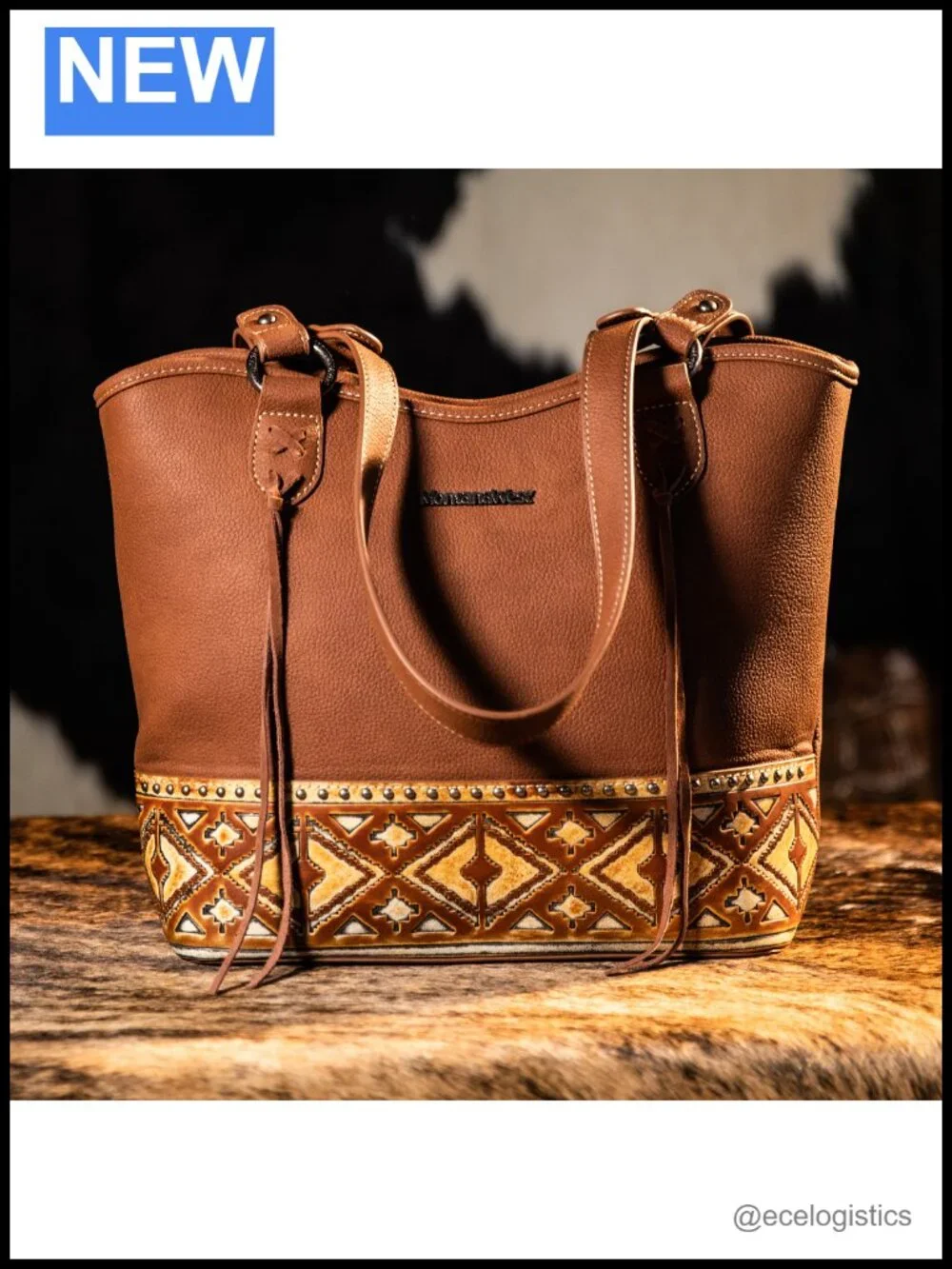 Western Tote Bag for Women Tooled Vegan Leather Shoulder Handbag Purse